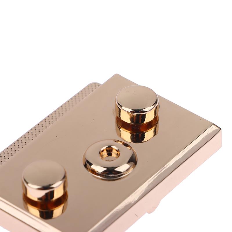 Square Push Lock Spring Metal Twist Lock Snap Closure Briefcase Closure Bag Lock Clasp Fasteners For Leather Bag