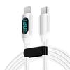 120 Вт USB A на Type C Светодиодный Цифровой Дисплей Быстрая Зарядка Кабель для Данных Нейлоновая Оплетка USB Шнур для Зарядки Type C на Type C PD 6A USB Кабель