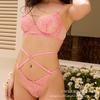 European and American sexy lace underwear French thin embroidered erotic underwear large chest small large size bra set