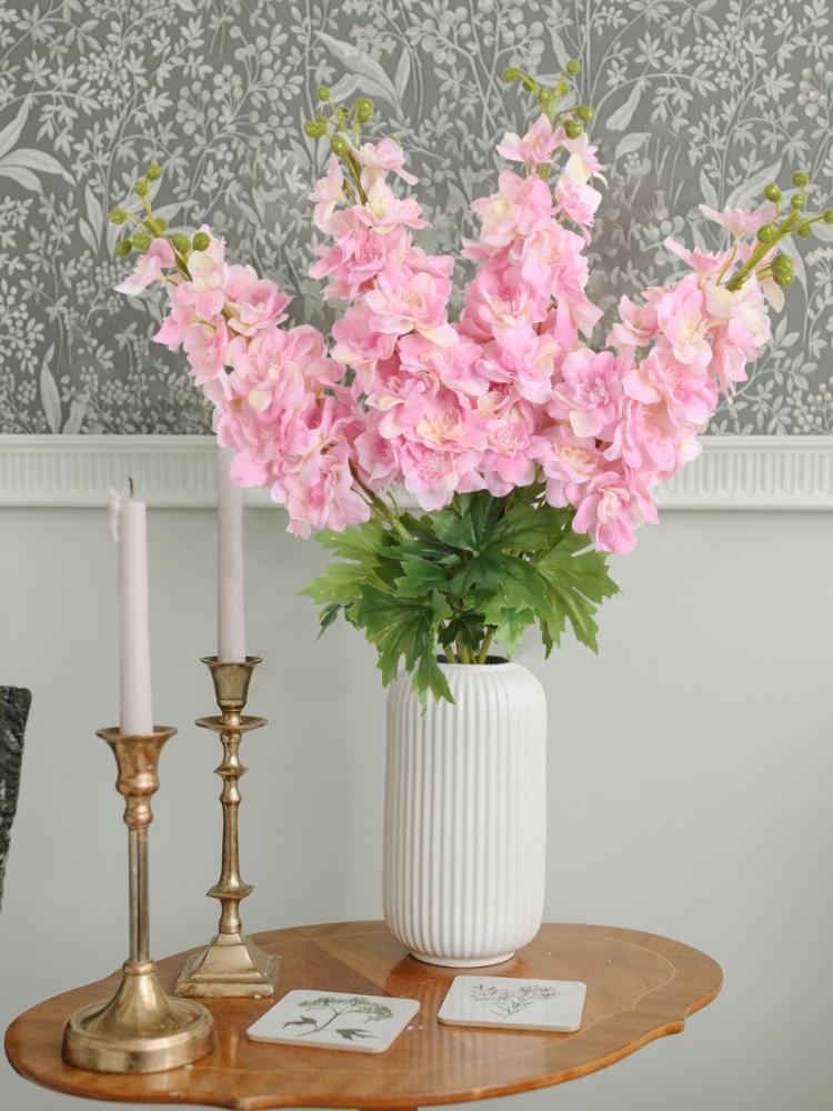 4 шт. шелковые цветы дельфиниума искусственные цветы 80 см длинный стебель живокость латекс настоящее прикосновение для высоких ваз столов домашний свадебный сад декор