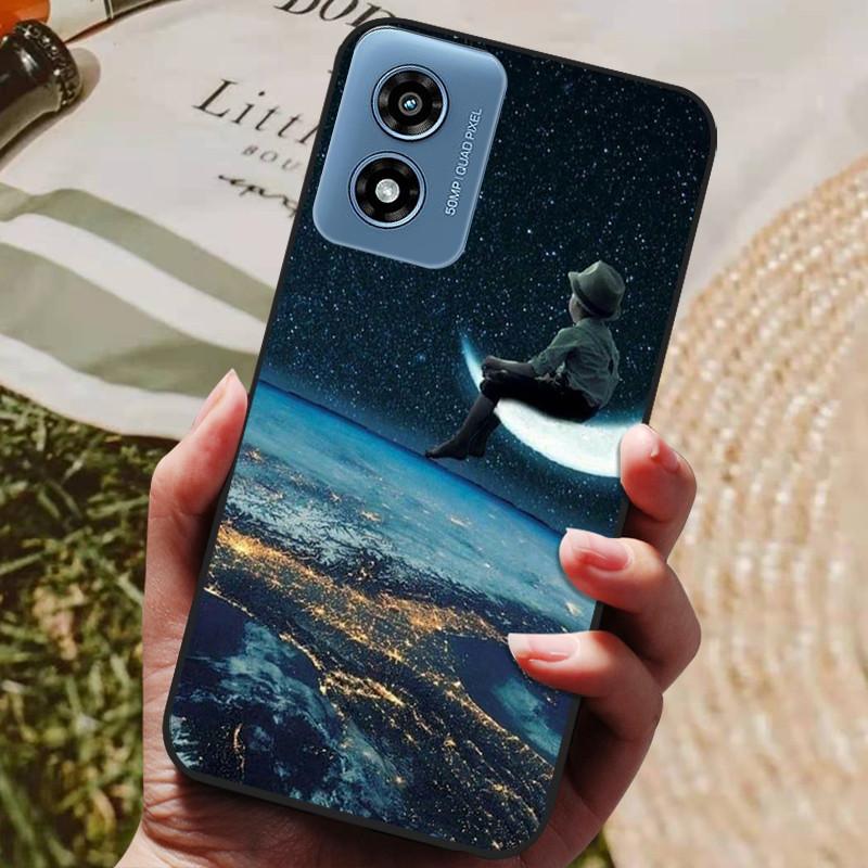 Чехол для Motorola Moto G Play 2024, мягкая задняя крышка из ТПУ-силикона для телефона Moto G Play Gen 3, защитный модный чехол, черный