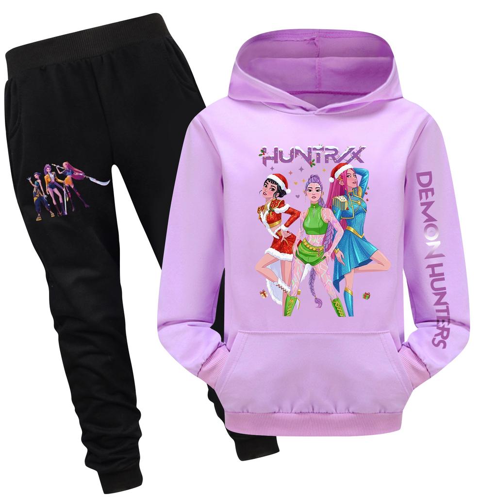 Детский худи и брюки, двухпредметный спортивный костюм, комплект свитшота с длинным рукавом и принтом