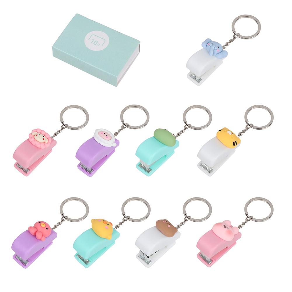 Binder Tools Cartoon Cute Stapler Paper Clips Push Clip Mini Stapler Document Binding Hoops