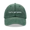 1 шт. Бейсболка "Let's Get Piste" для женщин, Винтажная стираная Унисекс Кепка-тракер с низким профилем, Регулируемая, Выцветшая, Спортивная, Для солнца, Для хайкинга, носить