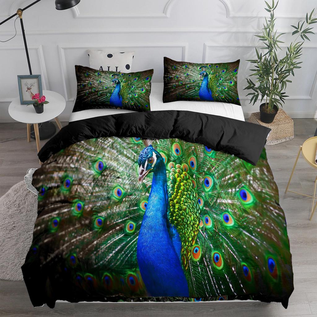Комплект пододеяльников с принтом 3D перьев павлина, комплект разноцветных пододеяльников для девочек и женщин, комплект постельного белья с наволочкой