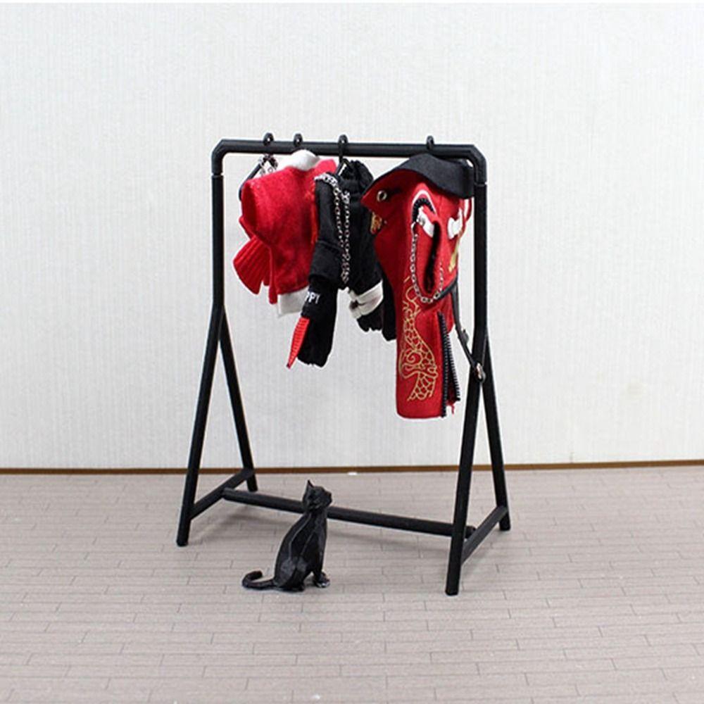 Mini Garment Rack 1/12 Organizer Hangers Set New Dollhouse Clothes Rack Dollhouse Decoration