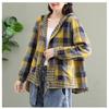 Spring Autumn Cotton Korean Fashion Women Spring Loose Hooded Plaid Shirts Ladies Linen Casual Blouses Females Classic Oversized Tops