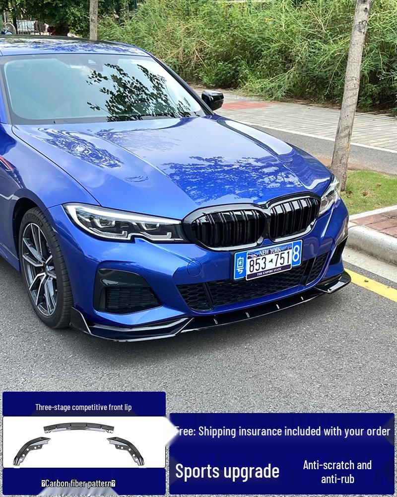 Комплект переднего сплиттера и бампера для BMW 3 серии 20-25 - Черный MP