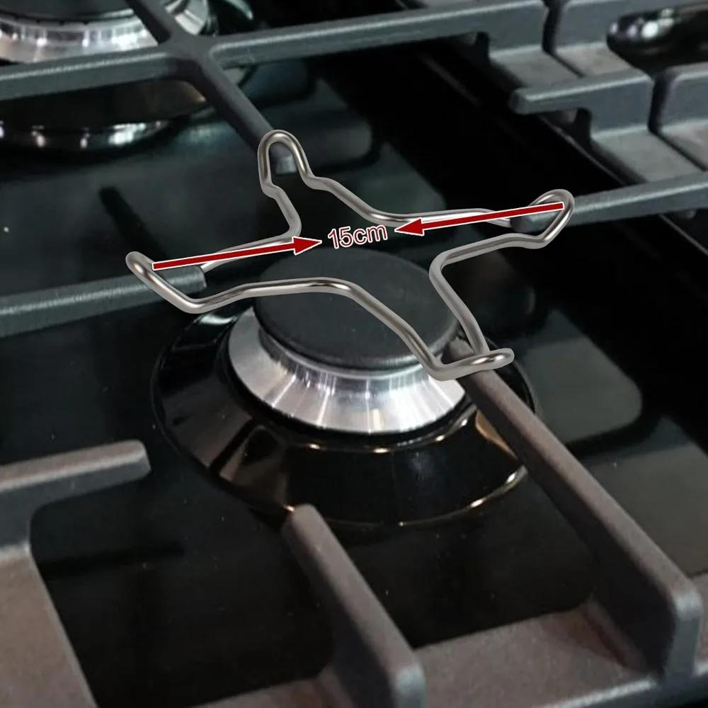 2 Pieces Gas Stove Holder, Gas Cooking Plate Holder Grid Cross Reduction Reducer Four Tips for Pot and Coffee Maker