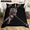 Хоккей Спорт King Queen Пододеяльник Burning Hockey Ball Комплект постельного белья для подростков Спортсмен Черный 2/3 шт. Полиэстер Пододеяльник