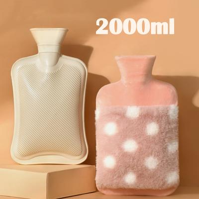 2000 мл плюшевая ПВХ сумка для воды, водонаполняющая грелка для женщин, согревающая живот, руки и ноги, водонагревательная сумка