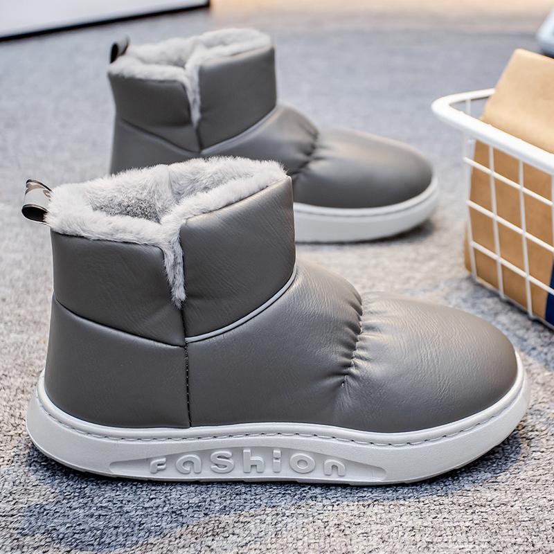 Зимние однотонные теплые зимние ботинки мужские бархатные противохолодные хлопковые туфли для отдыха на открытом воздухе модные нескользящие износостойкие повседневные туфли