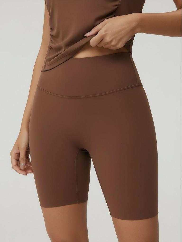 Женские велосипедные и йога-шорты с высокой талией средней длины, высокая эластичность