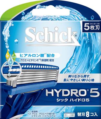 Сменные лезвия для бритвы Schick Hydro 5, 5-лезвийные, упаковка 8 шт. (8 всего). (Продается индивидуально)