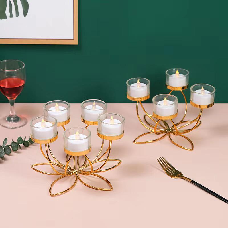 1PC Rust-Proof Iron Candlestick Holder Table Decoration Candle Holders Candlelight Dinner Props