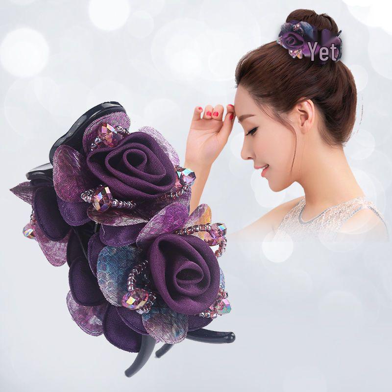 Высококачественная женская большая заколка-краб для волос для осени/зимы - Элегантная заколка-акула для конских хвостов