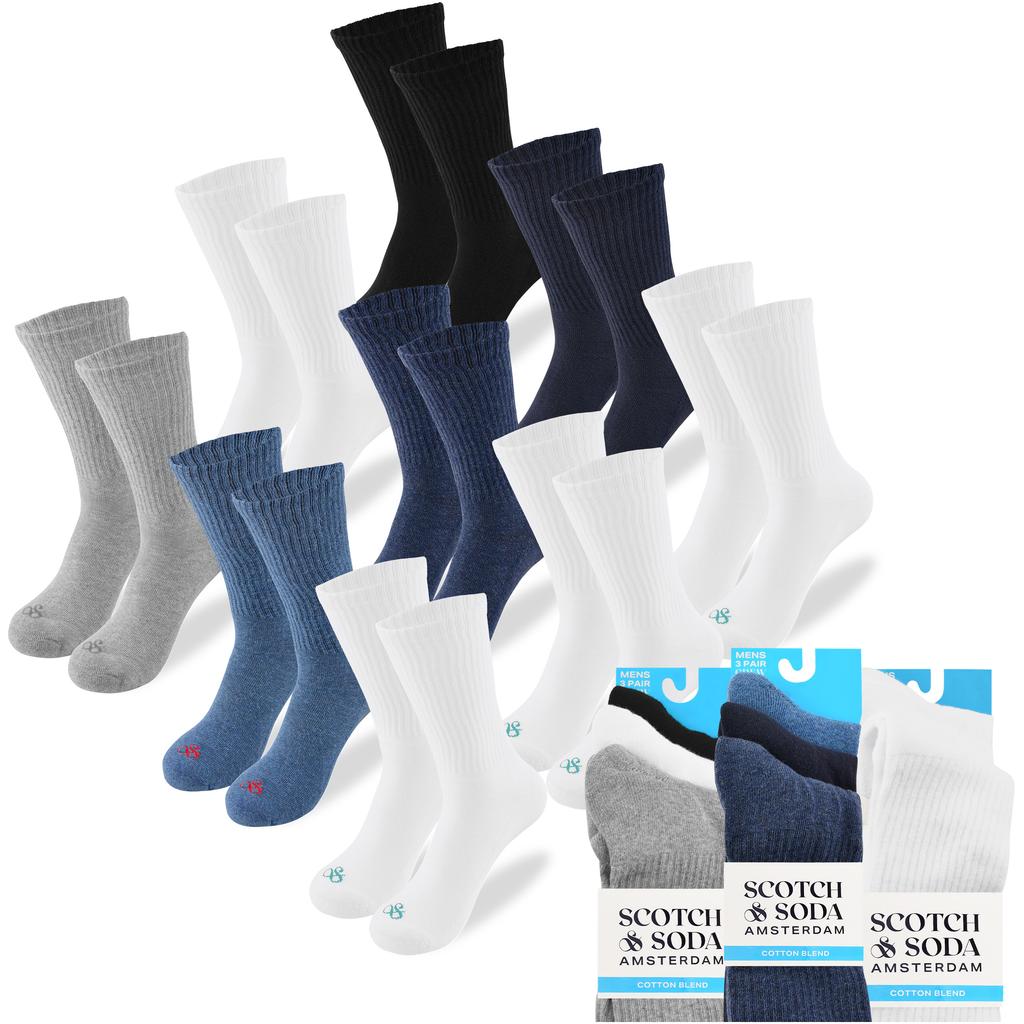 Scotch&Soda Skarpety Męskie Długie 9 Par Komplet Bawełna Kolor Mix 41-46