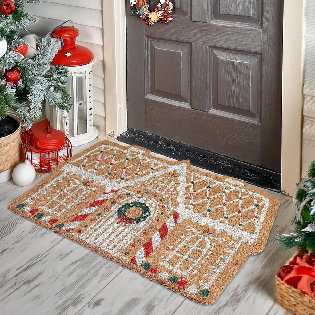 Christmas Outdoor Floor Mat For Front Door Holiday Door Mat Christmas Decor Non-Slip Winter Mat Holiday Decorations Doormat