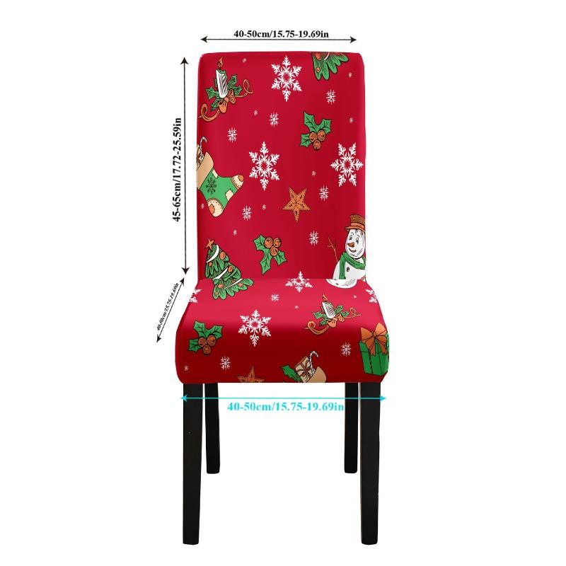 Рождественский чехол на стул с принтом Нескользящий Пылезащитный Спандекс Моющийся Эластичный Чехол на стул Рождественское мероприятие Декоративный Защитник сиденья