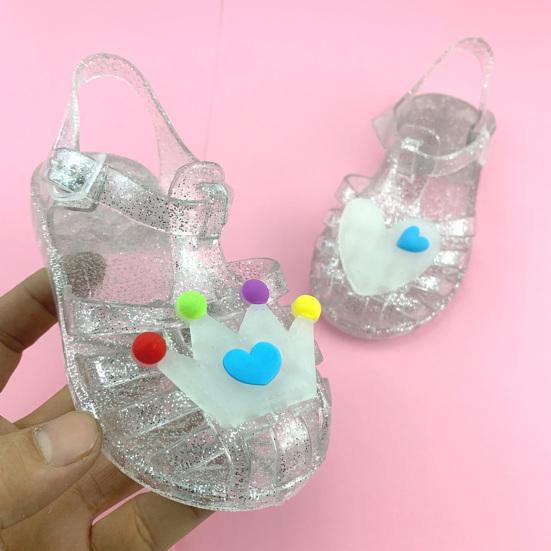 1 пара детских сандалий, износостойкие, нескользящие, летние детские сандалии с мультяшной короной для детей