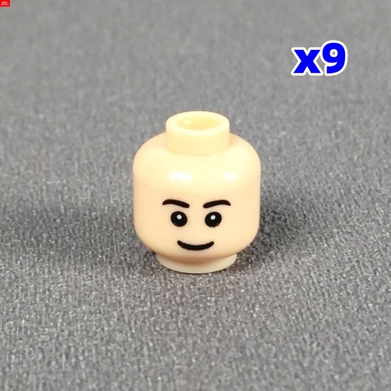 9 шт. Кубики MOC 8034 8046 Традиционное выражение лица: улыбка, смех 4 см Фигурка Лицо Печатная Голова Собранные Строительные Кирпичики Игрушки для Детей