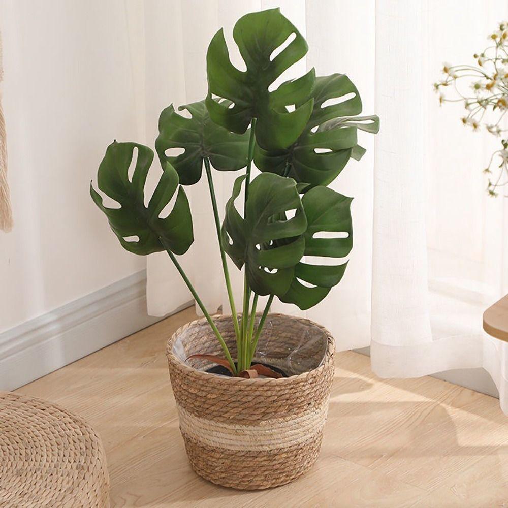 1 шт. Корзина для растений, цветочный горшок, корзина из ротанговой соломы, плетеная корзина для растений, плетеный цветочный горшок из травы