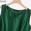 ZANZEA Women Casual V-Neck Loose Summer Sleeveless Dress
