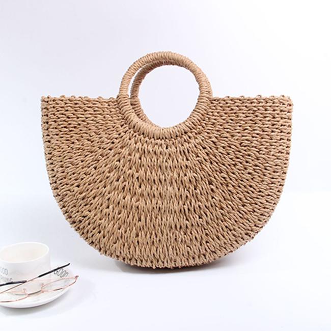 Соломенные сумки MOON, женская летняя пляжная сумка из ротанга, тканая сумка ручной работы