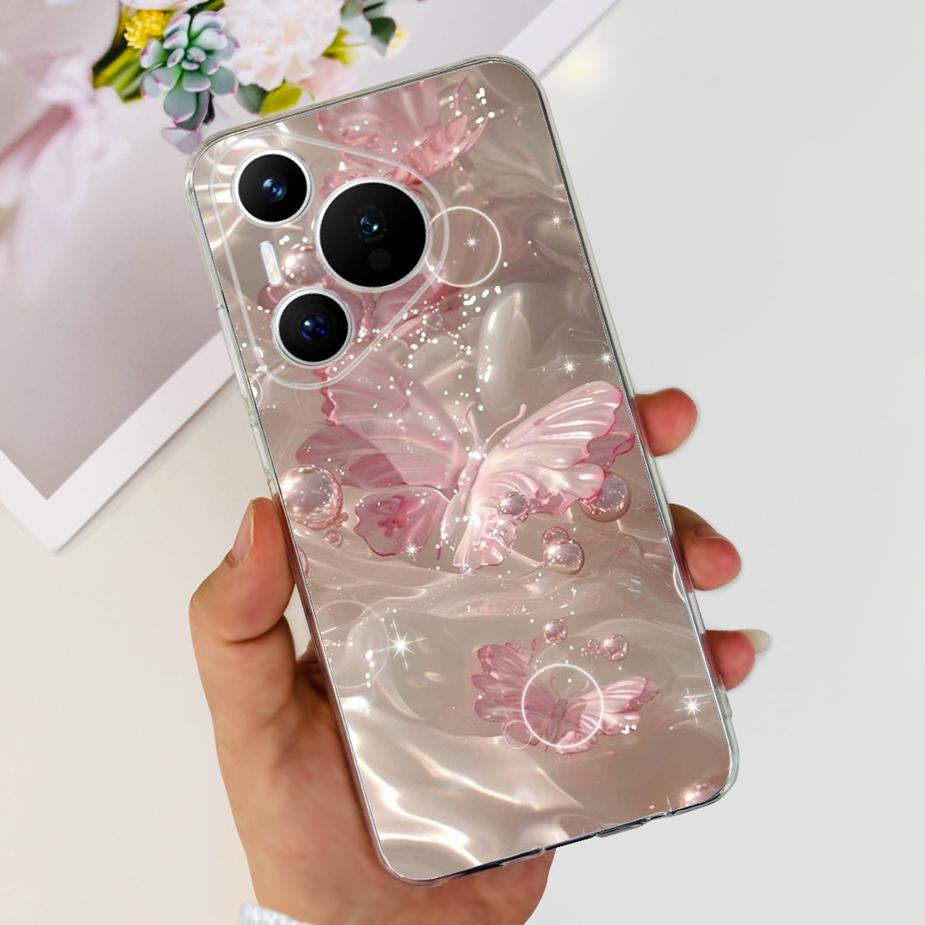 Чехол для Huawei Pura 70 Милый мультяшный расписной чехол Прозрачный силиконовый чехол для телефона Для Huawei Pura 70 Pro Plus Pura70 Pro + Мягкий чехол