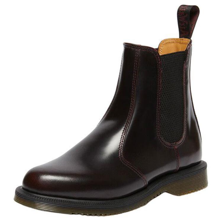 Dr. Martens Leather Casual Simple Commuting Short Chelsea Boots Women Boots Cherry-Red 32218600