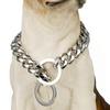 Smooth Flat Design Dog Slip Chain Collar Cuban Link Silver Chain Dog Choke Collar Stainless Steel Collars for Dogs Pet Supplies