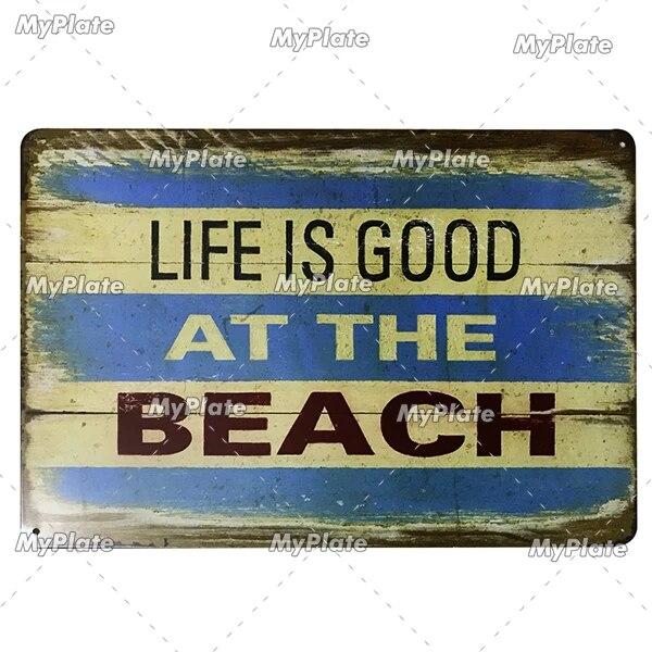 NODE BEACH Vintage Metal Sign Tin Sign Vintage Cafe Decoration Plaque Home Wall Decor Bar Sign Home Decor Poster Drop Shipping