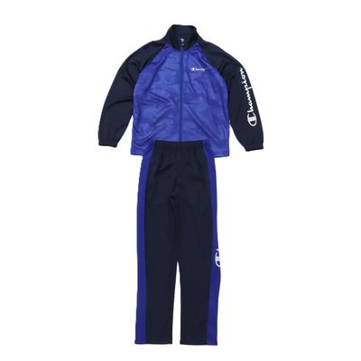 Комплект спортивного костюма Champion с длинным рукавом с надписью Basic для спортивных тренировок синий детский (2-Pack) Логотип, Быстросохнущий, Костюм, (CK-BSW05)