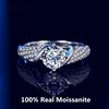 1ct Four Claw Moissanite Ring 925 Sterling Silver Plated 18K White Gold High Quality Gem Ring Luxury Jewelry