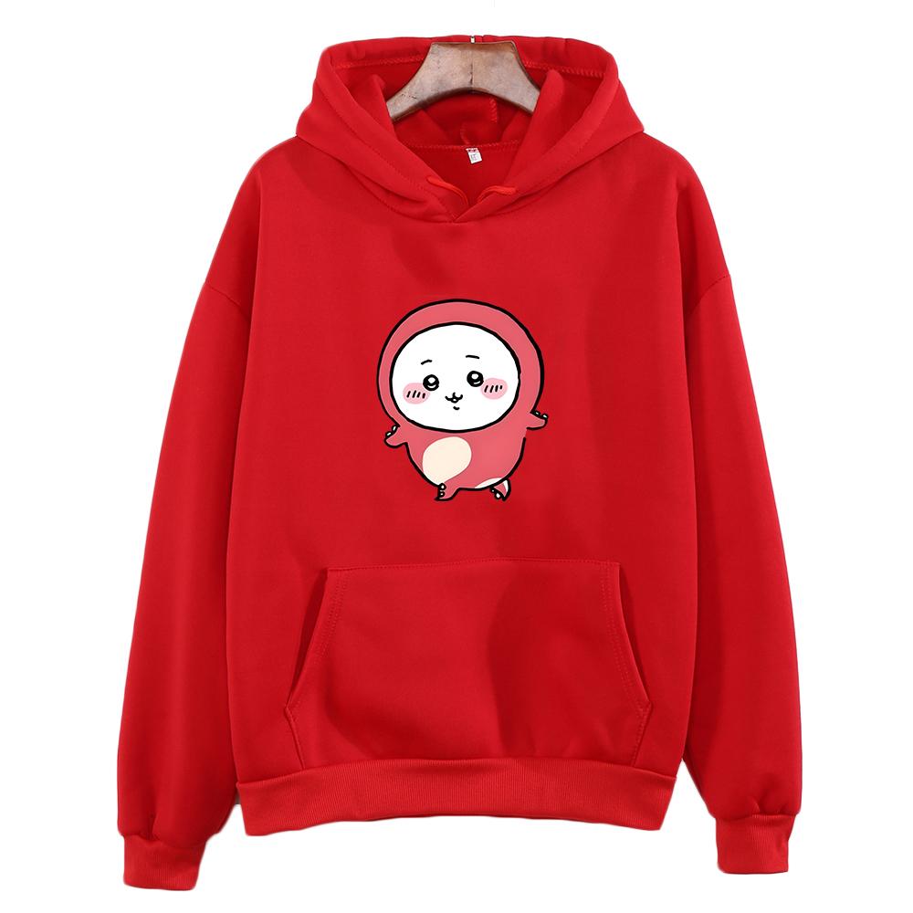 Мультяшный мерч Chiikawa Толстовка Женская/Мужская Харадзюку Свитшот Уличная одежда Хип-хоп Повседневные пуловеры с длинным рукавом Каваий Толстовки для девочек