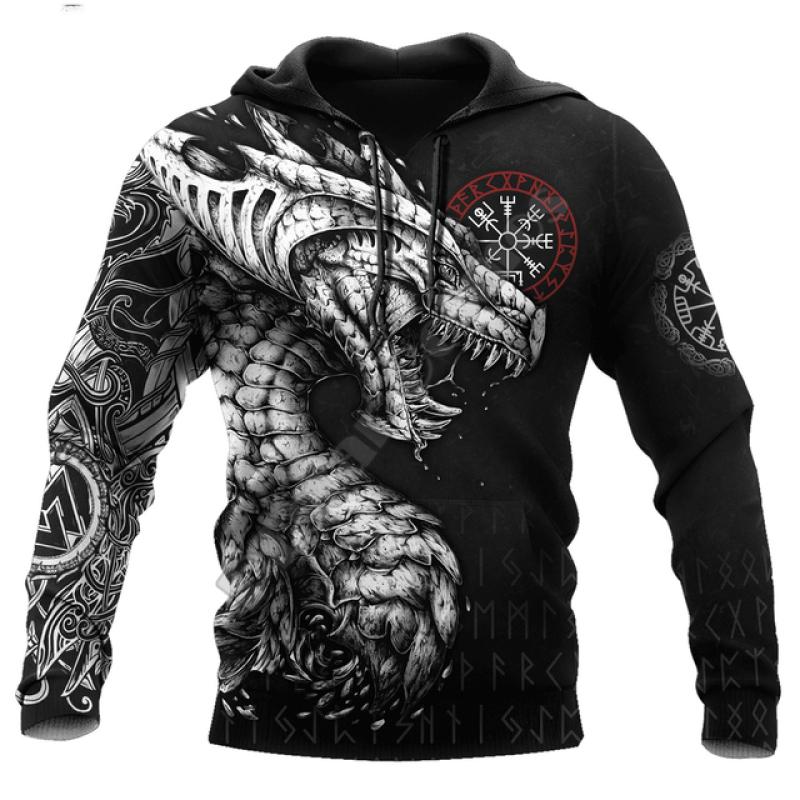 Spring Autumn Dragon And Tiger Tattoos 3D Print Unisex Deluxe Hoodie Men Sweatshirt Streetwear Pullover Casual Jacket Tracksuit