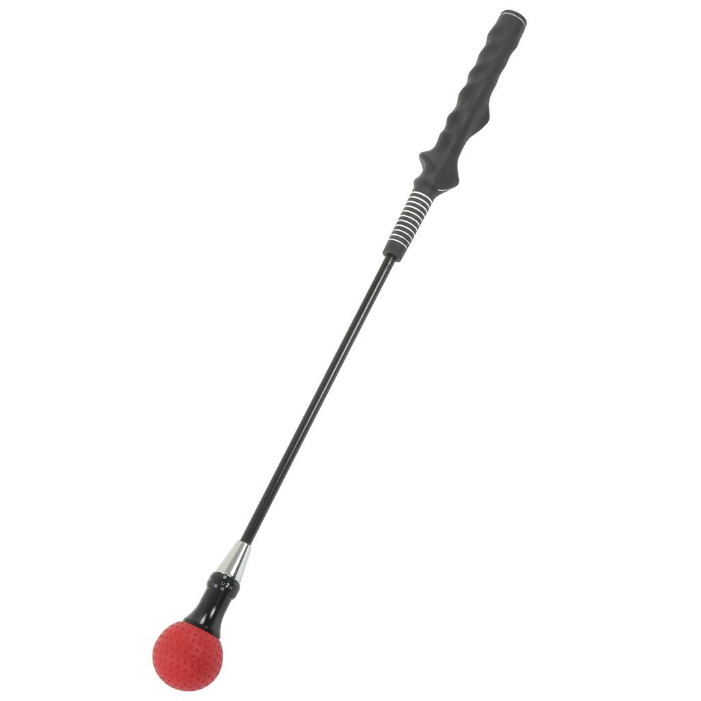 Golf Swing Training Rod Stripe Adjustable Antiskid Rubber Grip Practice Stick for Warm Up Red