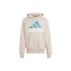 Adidas Alphabet Logo Print Long Sleeve Hoodie Men Tops Beige IJ8584