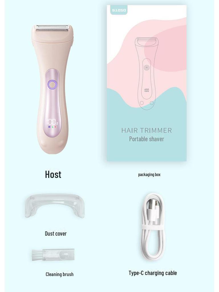 Женская портативная электробритва для влажного/сухого бритья — идеально подходит для удаления волос в области подмышек и груди