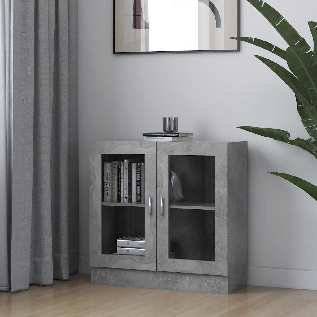 Display Cabinet Concrete Grey 82.5 x 30.5 x 80 cm Particleboard