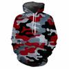 Trendy Men's Hoodie Printed Camouflage Patterns Digital Printing Casual Long Sleeved Hooded Thick Fabric Tops