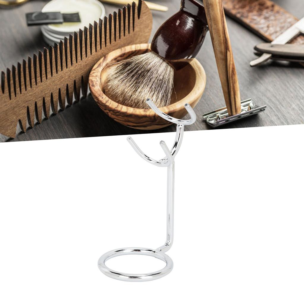 Stainless Steel Shaving Holder Stand Simple Universal Multifunctional Manual Shaving Brush Stand for