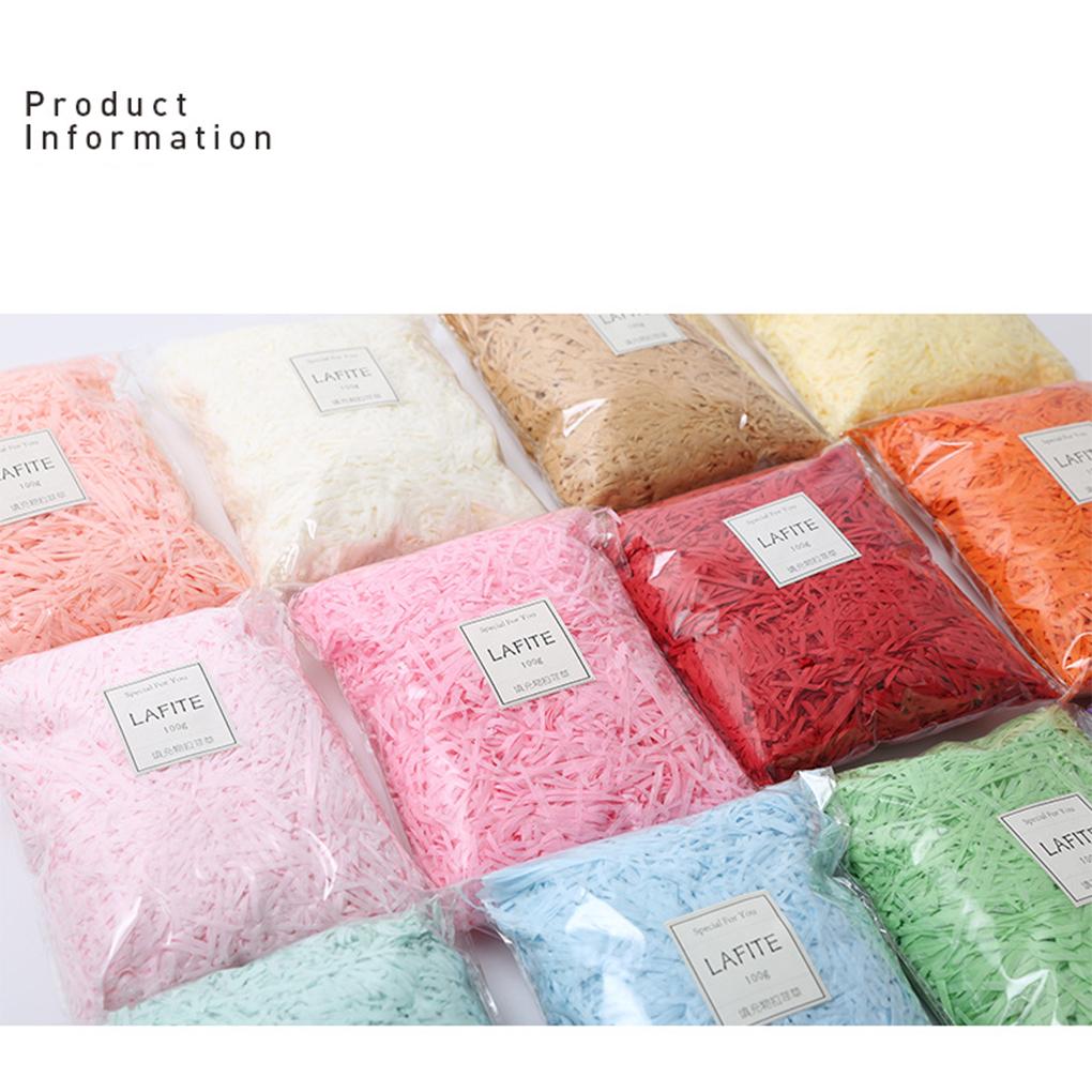 Цветная измельченная гофрированная бумага Лафит Наполнитель из рафии Конфетти Подарочная коробка Наполнитель для дня рождения Домашний материал Упаковка