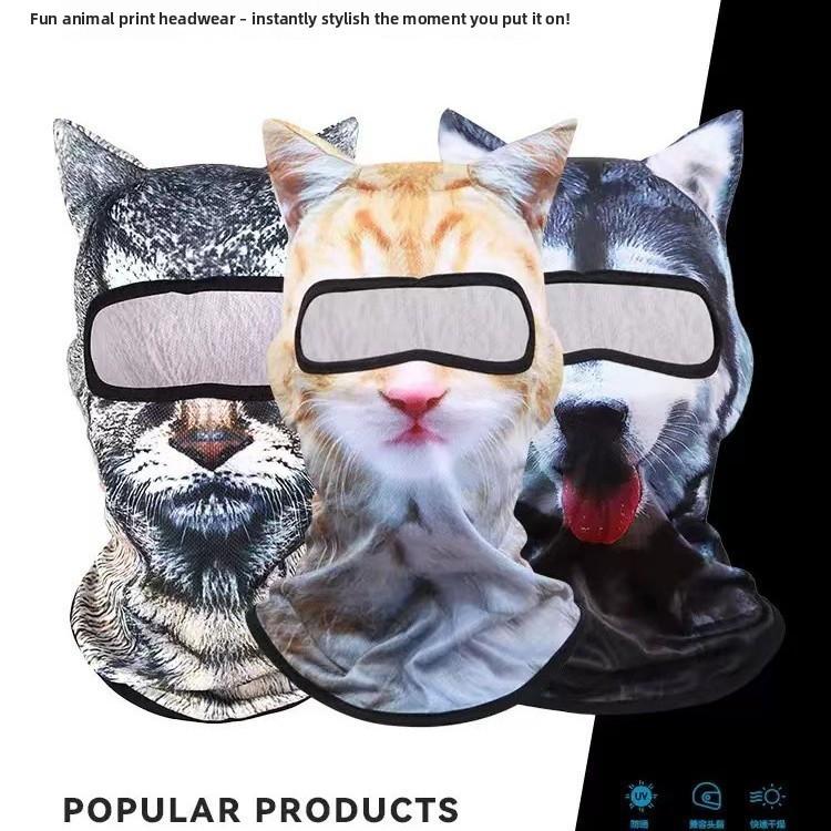 3d Animal Pattern Face Mask With Sun Protection For Outdoor Water Activities