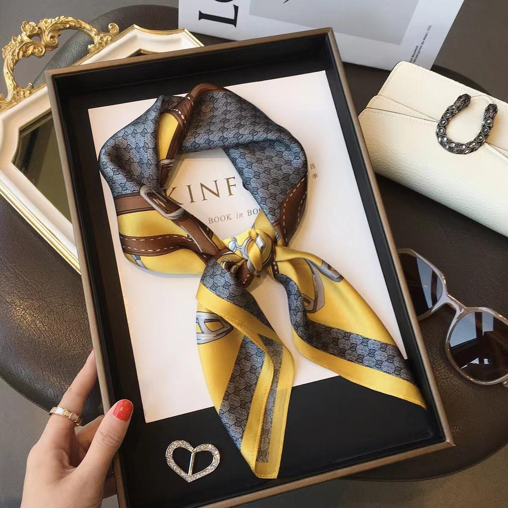 Luxury Silk Shawl Square Scarf for Women Satin Fashion Wraps Neckerchief Female Hair Bands Ribbon Headband Bandana Woman Hijab