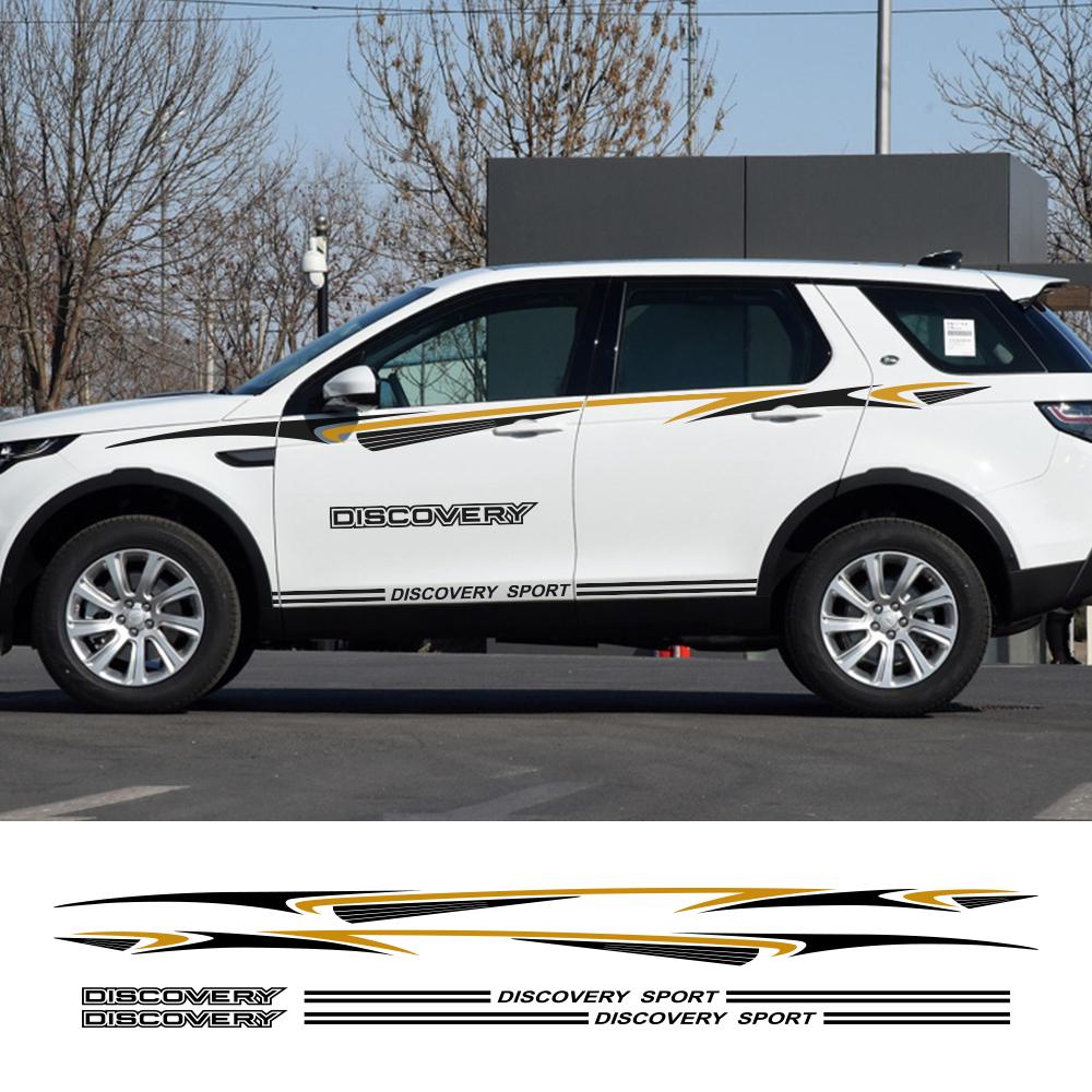 6 шт., наклейка на боковую юбку автомобиля, украшение для автомобиля, гоночная длинная полоса, наклейки, виниловая пленка для автомобиля Range Land Rover Discovery