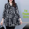 Stylish Chiffon Shirt for Middle-Aged Mothers - 2024 Spring/Summer, Loose Fit, Plus Size, 3/4 Sleeve Top