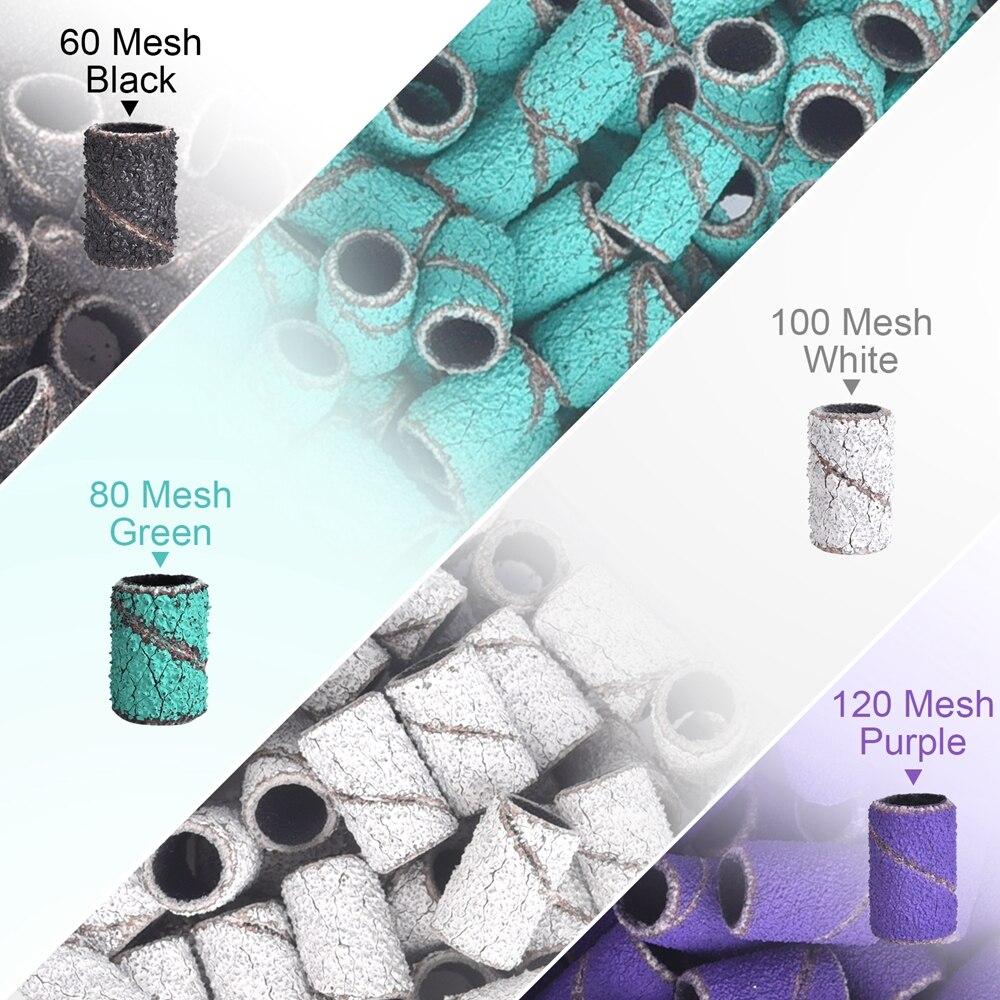 50 шт., шлифовальные ленты для сверл для ногтей, набор лент для сверл для ногтей, инструменты для удаления геля и педикюра