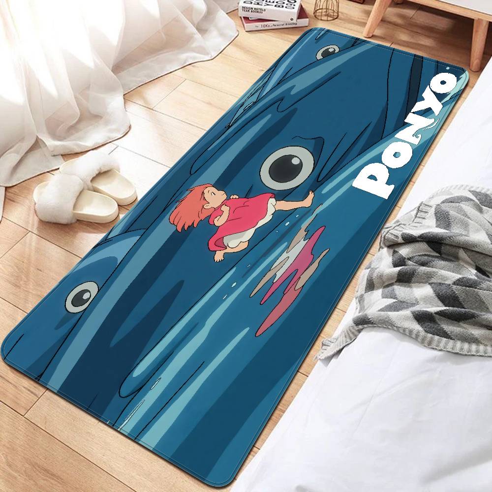 Cute P-Ponyo Movie On The Cliff Anime Floor Mat Rectangle Anti-slip Home Soft Badmat Front Door Indoor Outdoor Mat Welcome