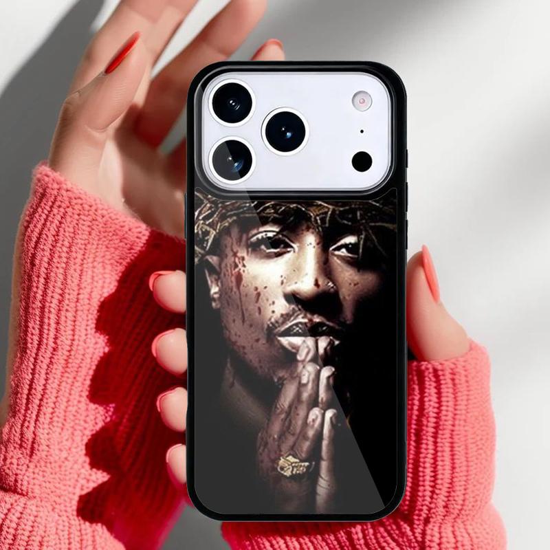 Hiphop Rap Singer 2Pac Tupac Shakur Phone Case for iPhone 17 16 15 14 13 Pro Max Back Cover for 12 11 Pro Coque